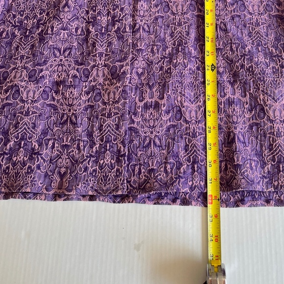 Ulla Popken Sz XXL Purple Mosaic Texture Longline Jacket Pearl Buttons VTG - Picture 9 of 10